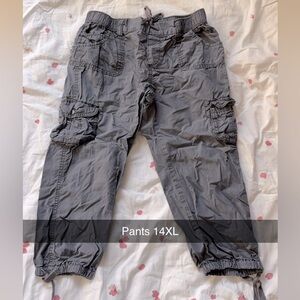 Kids Gray Capri Cargos